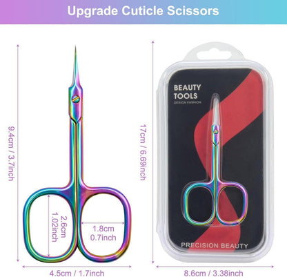 Professionelle Nagelhautschere mit gebogener Spitze aus Edelstahl