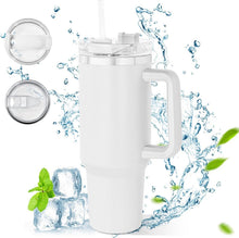 AGH 40oz Thermobecher Strohhalm Henkel Edelstahl Trinkbecher