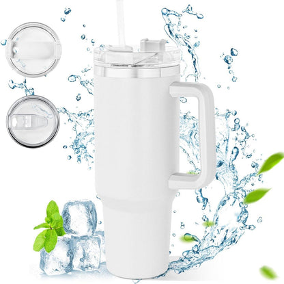 AGH 40oz Thermobecher Strohhalm Henkel Edelstahl Trinkbecher