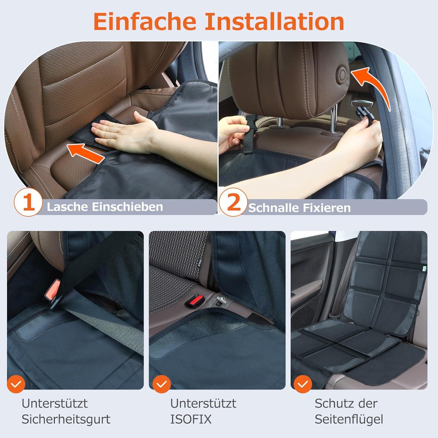 Kindersitzunterlage Auto ISOFIX 2-in-1 Sitzschoner Wasserdicht Universal