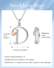 Initiale Kette Silber 925 mit Zirkonia Damen Mädchen