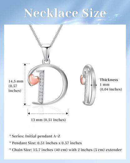 Initiale Kette Silber 925 mit Zirkonia Damen Mädchen