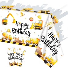 2er Set Bagger Tischdecke Kindergeburtstag Deko Baustelle 137x274cm