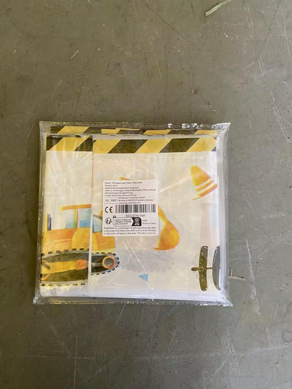 2er Set Bagger Tischdecke Kindergeburtstag Baustelle Deko 137x274cm