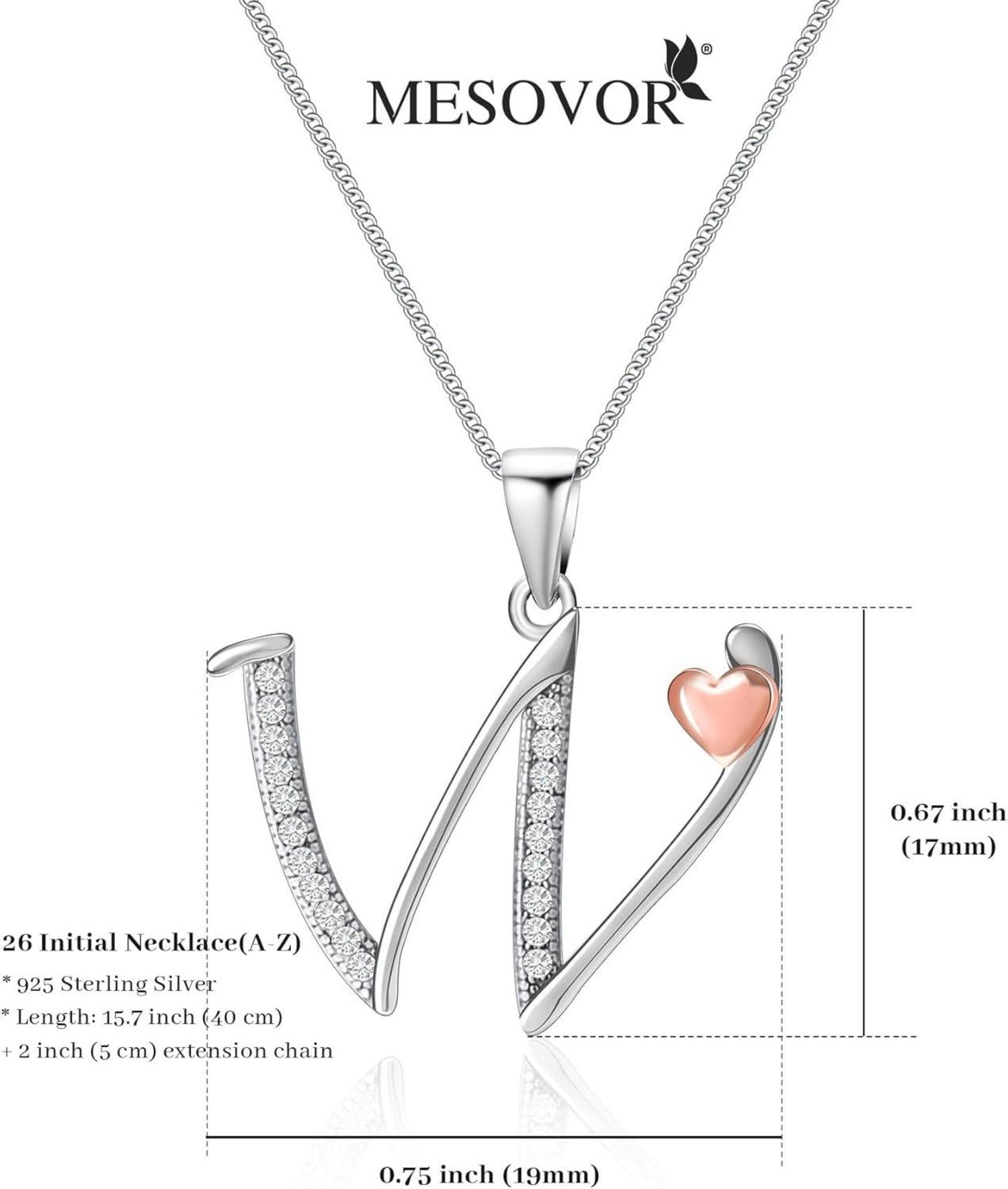 Sterlingsilber Initiale Kette mit Zirkonia | Damen Geschenk