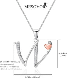 Sterlingsilber Initiale Kette mit Zirkonia | Damen Geschenk