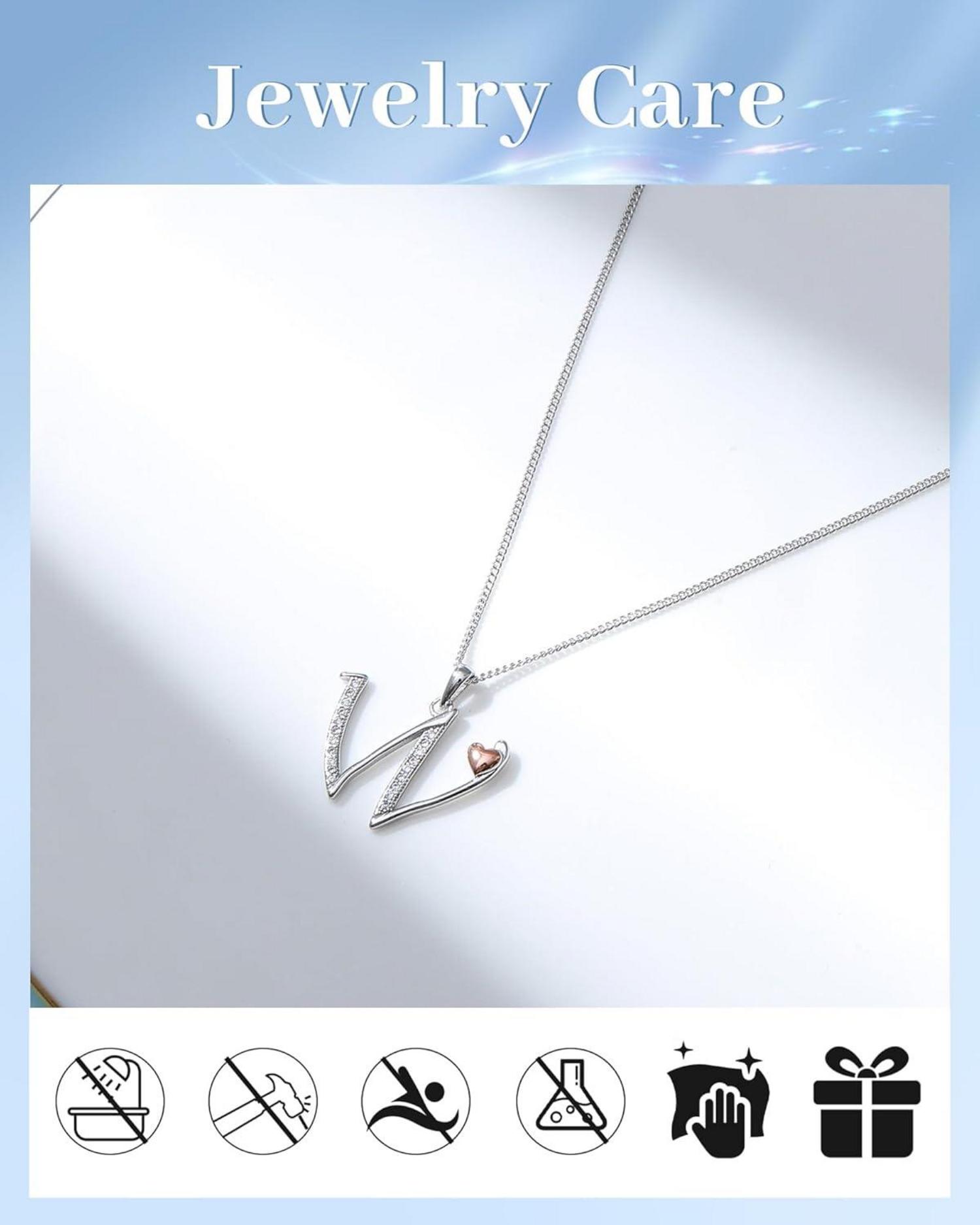 Initiale Silber 925 Buchstaben-Halskette Zirkonia Damen Mädchen