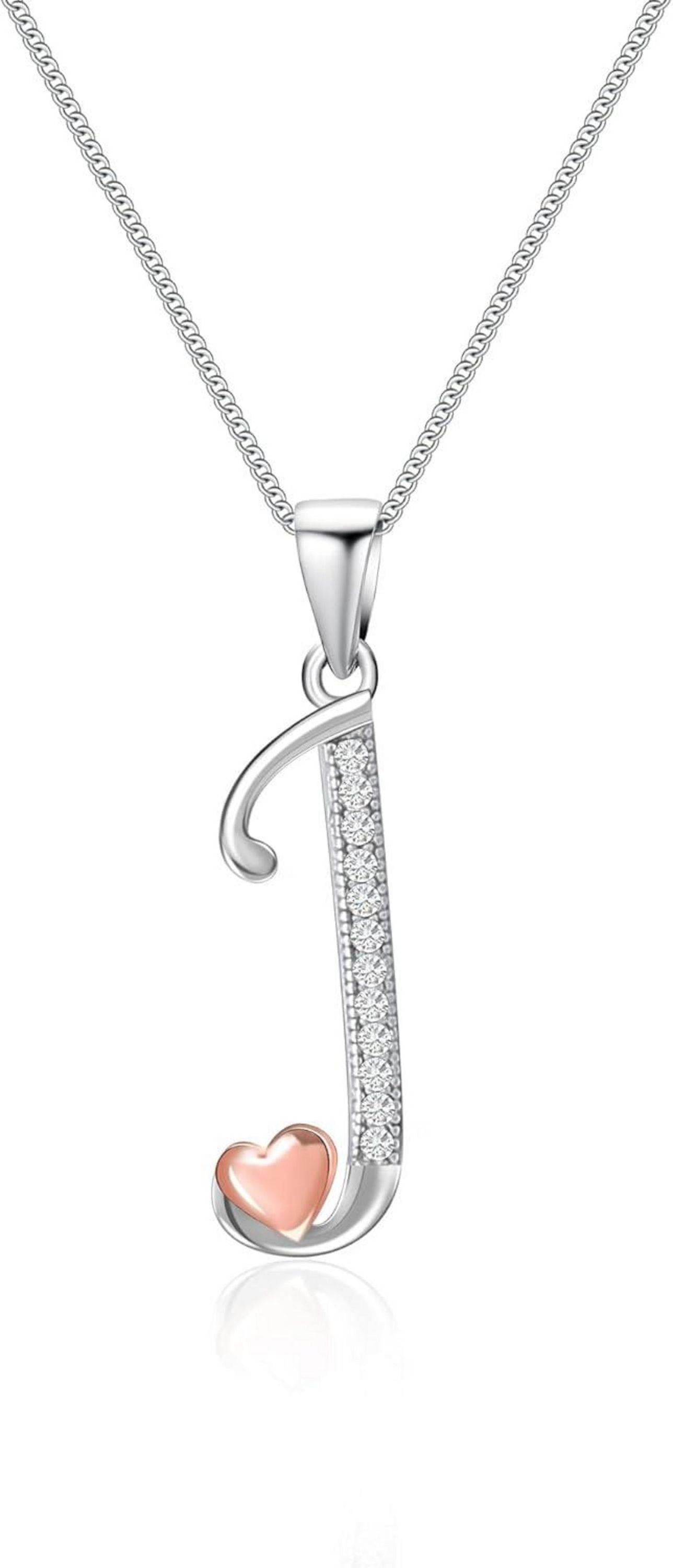 Initialen-Halskette 925er Sterlingsilber Zirkonia 40 cm