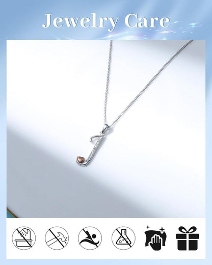 Initialen-Halskette 925 Silber Zirkonia Buchstabe J Mädchen Damen