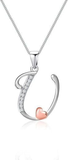 Initialen-Halskette 925 Silber Zirkonia Geschenk für Damen