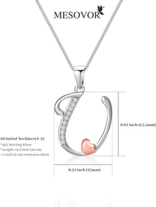Initiale Kette Silber 925 Zirkonia Damen Mädchen