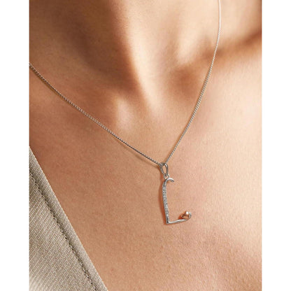 Mesovor Initiale Kette 925 Silber Zirkonia Buchstabe