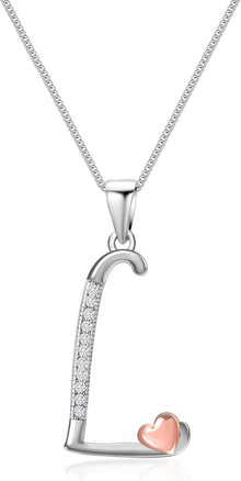 Initialen-Halskette 925er Sterlingsilber Zirkonia Buchstabe-L