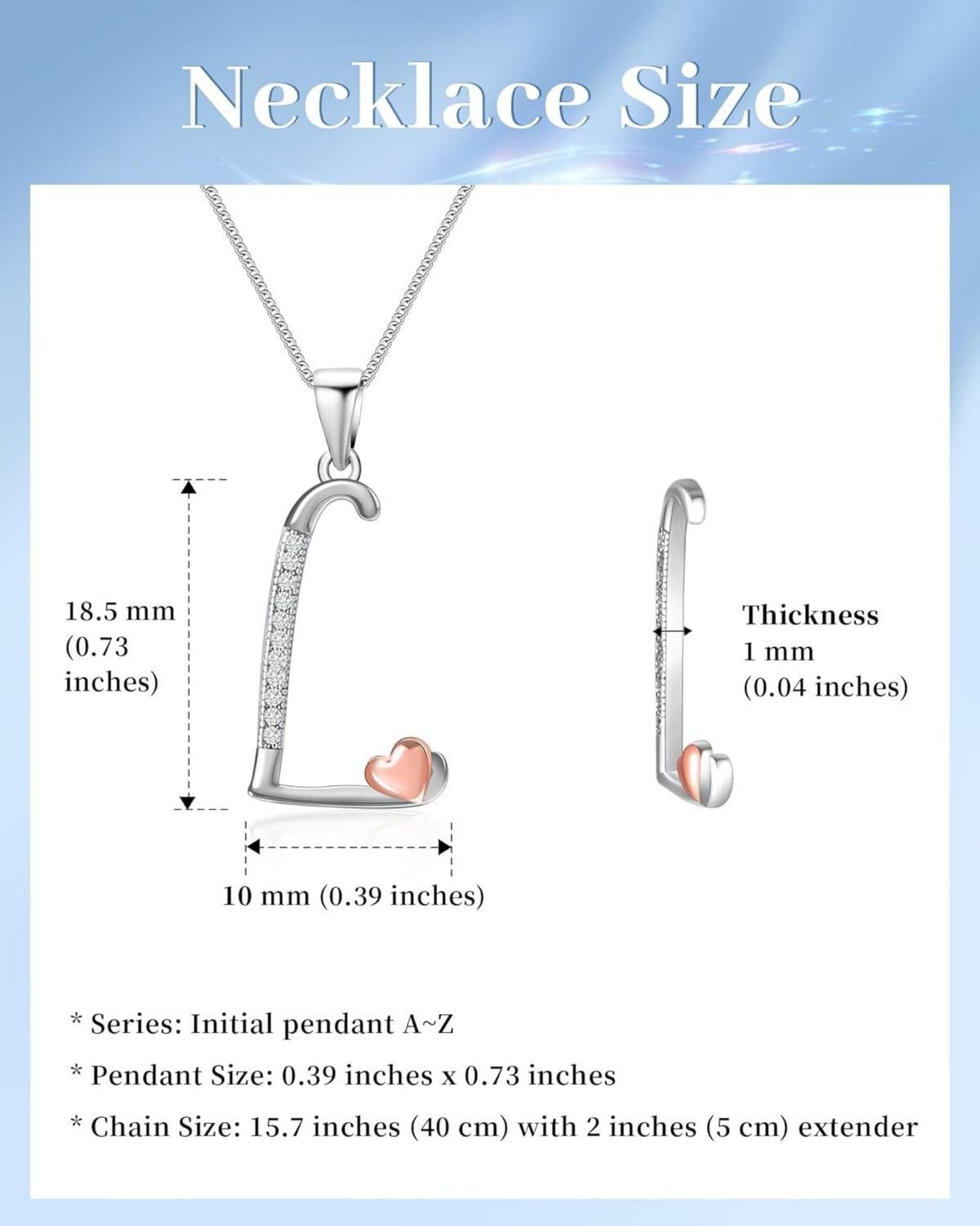 Mesovor Initiale Kette 925 Silber Zirkonia Buchstabe