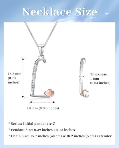 Mesovor Initiale Kette 925 Silber Zirkonia Buchstabe