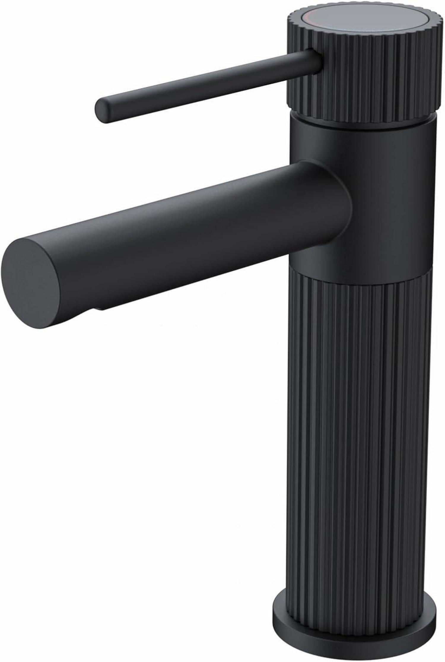 Moderne Schwarz Matt Waschtischarmatur mit wassersparendem Auslauf