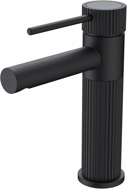 Moderne Schwarz Matt Waschtischarmatur mit wassersparendem Auslauf