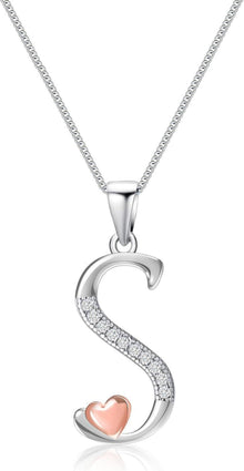 Initialen-Halskette Silber 925 mit Zirkonia Damen Mädchen Schmuck