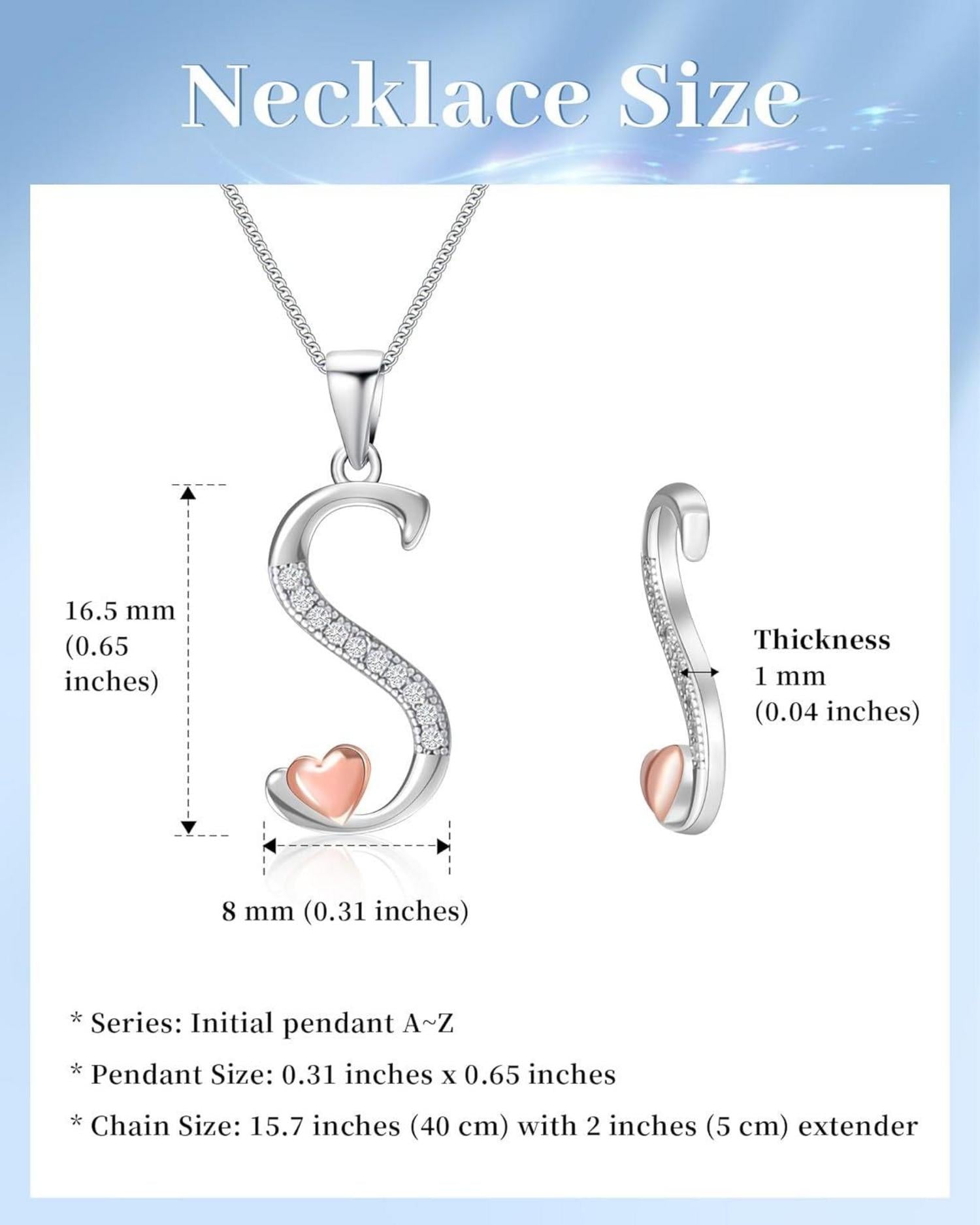 Initiale Kette Silber 925 mit Zirkonia Damen Mädchen