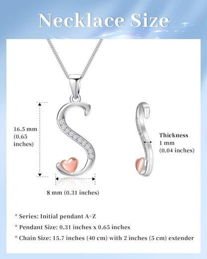 Initiale Kette Silber 925 mit Zirkonia Damen Mädchen