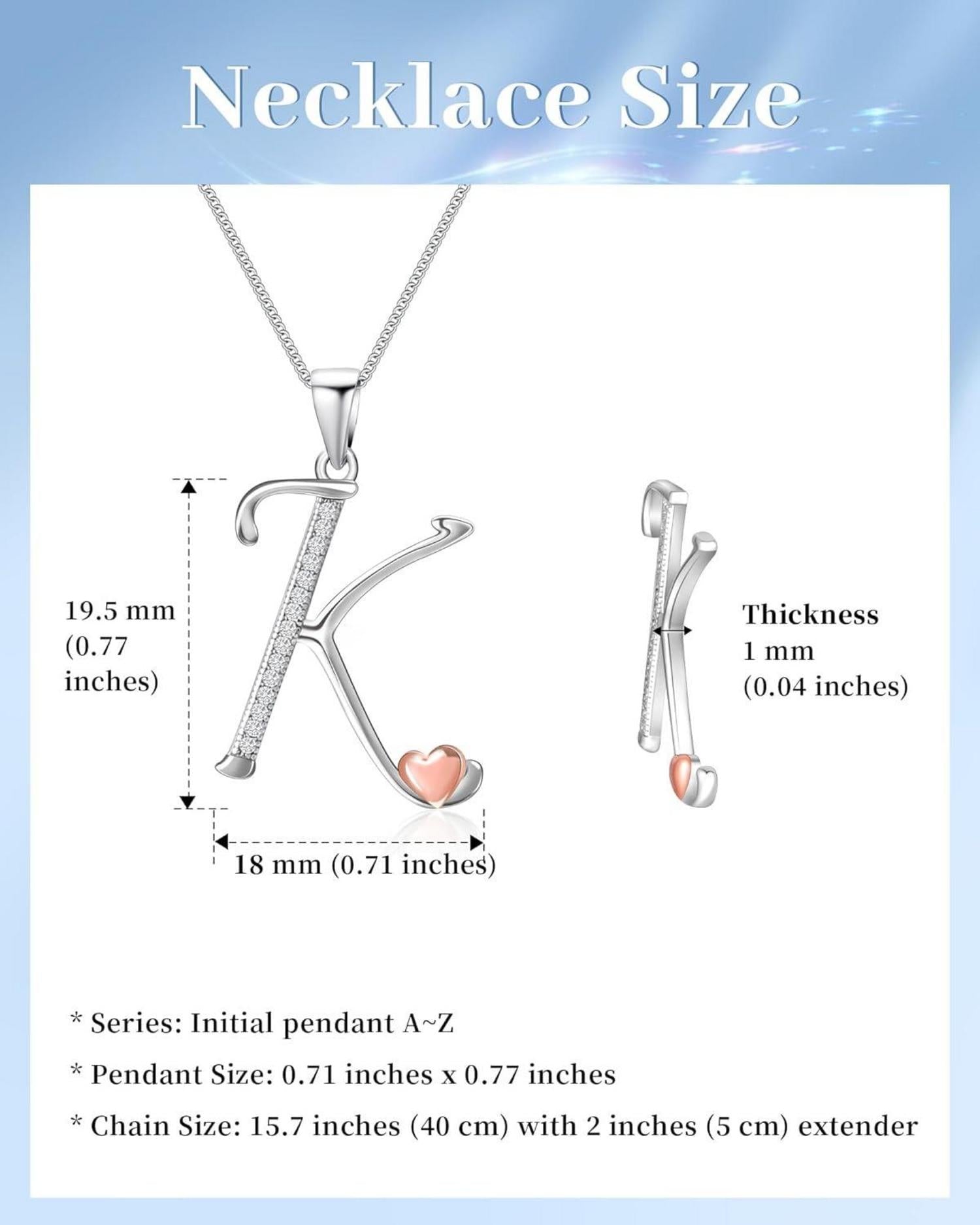 Initialen-Halskette Silber 925 Zirkonia Damen Mädchen