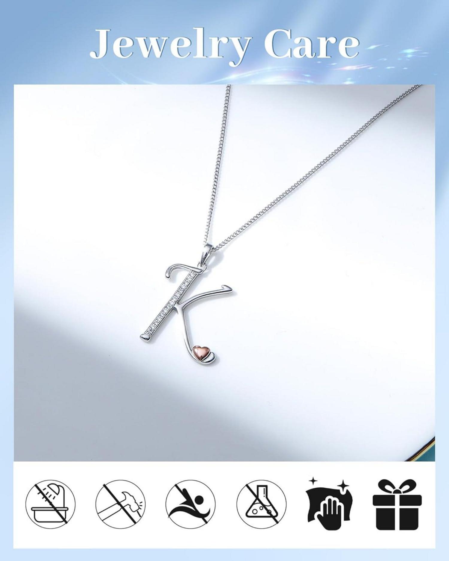 Initiale Kette Silber 925 Zirkonia Damen Mädchen Geschenke