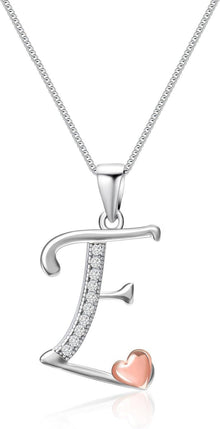 Initialen-Halskette 925er Sterlingsilber mit Zirkonia - Damen