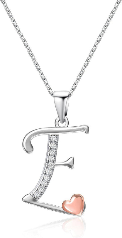 Initialen-Halskette 925er Sterlingsilber mit Zirkonia - Damen