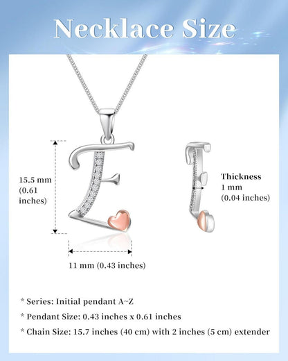 Initiale Kette Silber 925 Zirkonia Geschenk Mutter Schwester