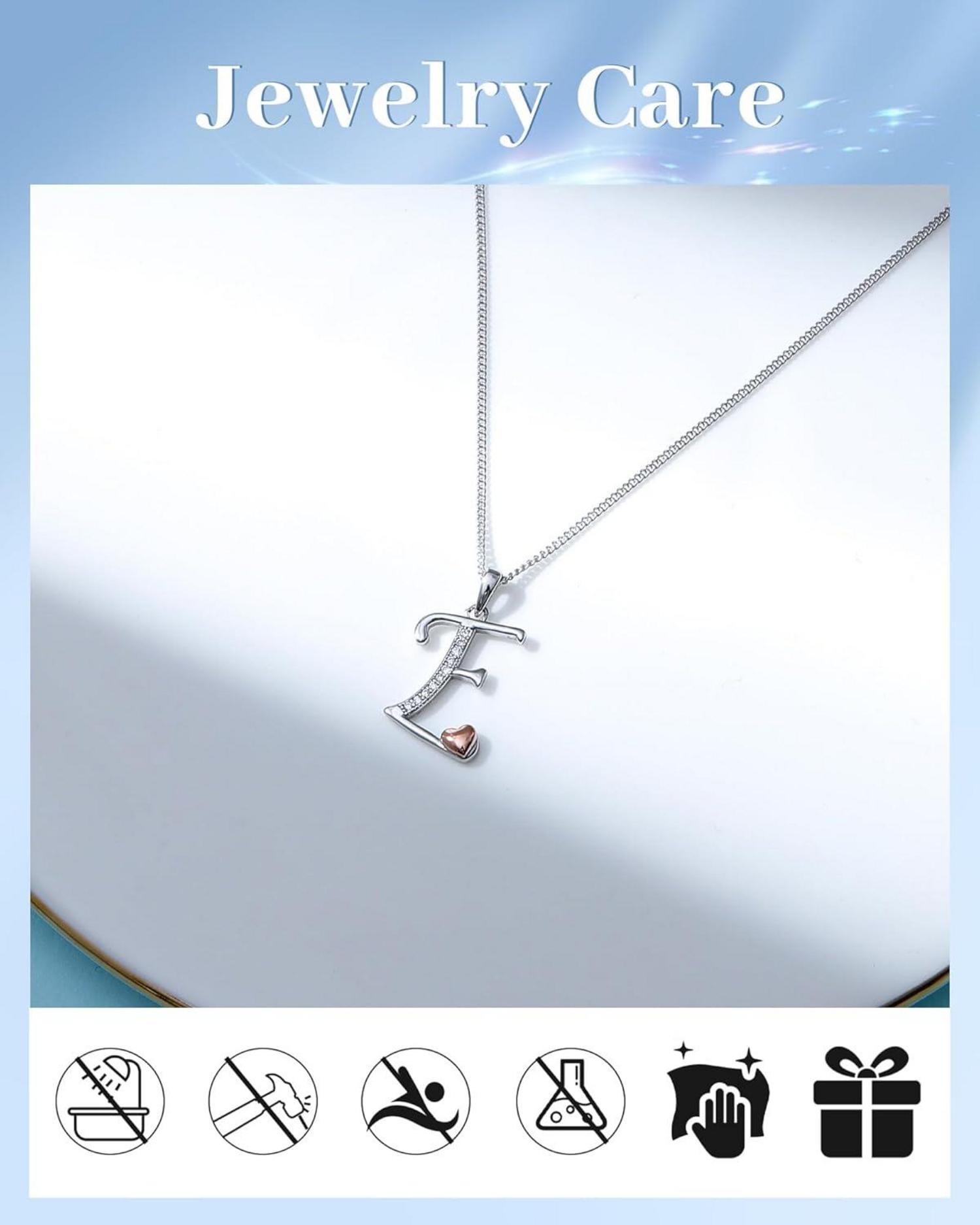 Mesovor Initiale Kette 925 Silber Zirkonia Schmuck Damen Mädchen