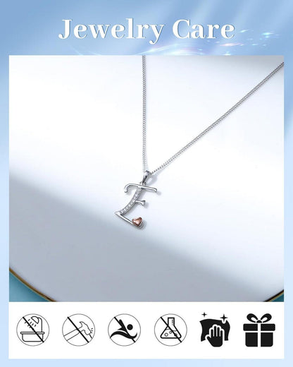 Mesovor Initiale Kette 925 Silber Zirkonia Schmuck Damen Mädchen