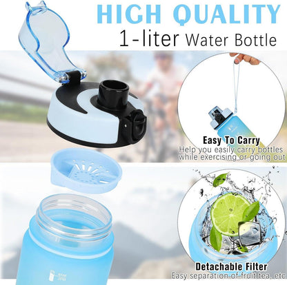 AOPREL Sport Trinkflasche 1L Auslaufsicher Motivierende