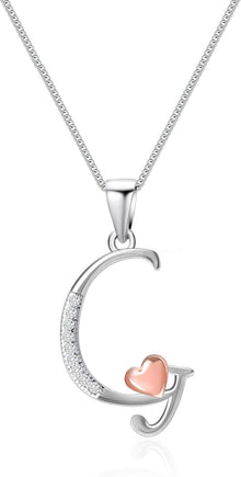 Initialen-Halskette Silber 925 mit Zirkonia Damen Mädchen