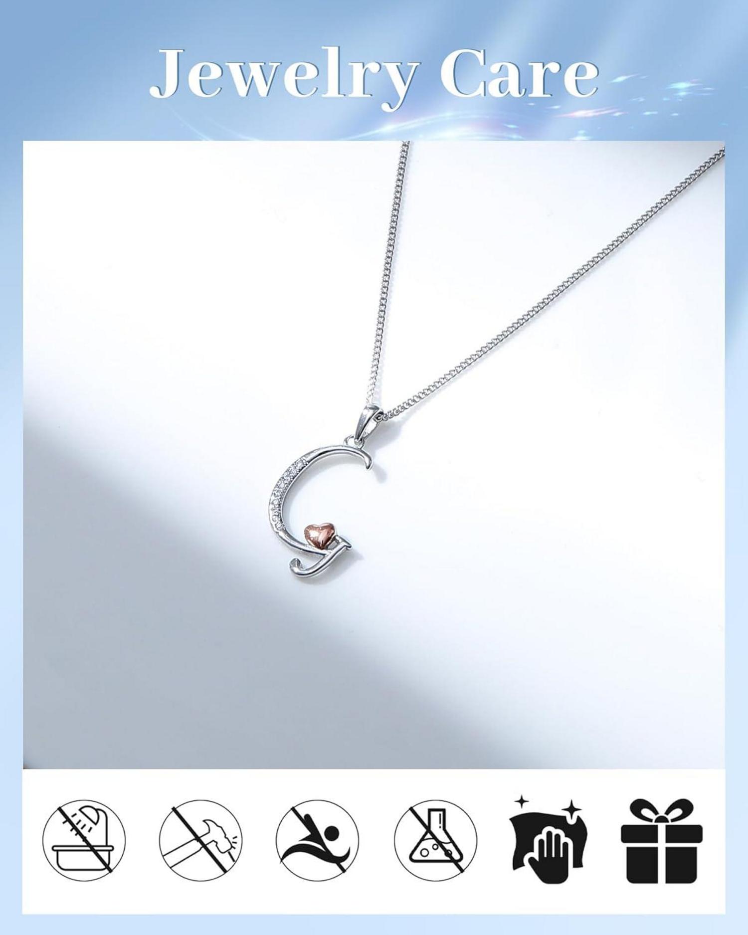 Initiale Kette Silber 925 Buchstaben Zirkonia Halskette für Damen