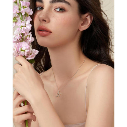Mesovor Initiale Halskette 925 Sterling Silber Zirkonia