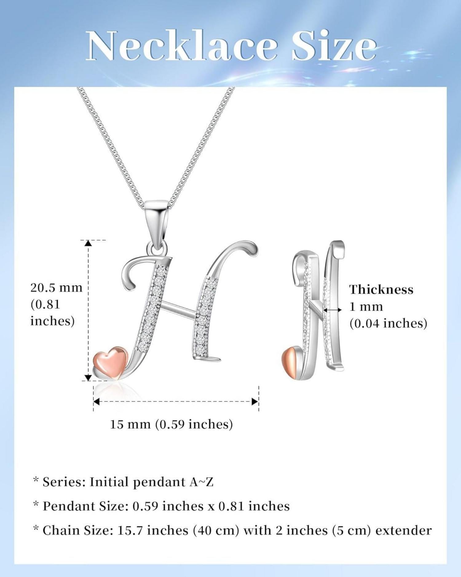 Mesovor Initiale Halskette 925 Sterling Silber Zirkonia