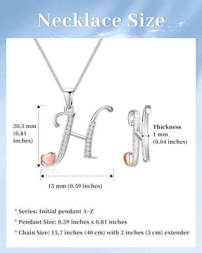 Mesovor Initiale Halskette 925 Sterling Silber Zirkonia