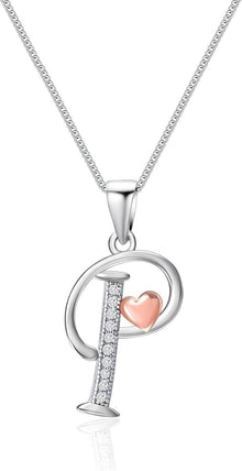 Initialen-Halskette 925er Sterlingsilber Zirkonia Buchstabe-P