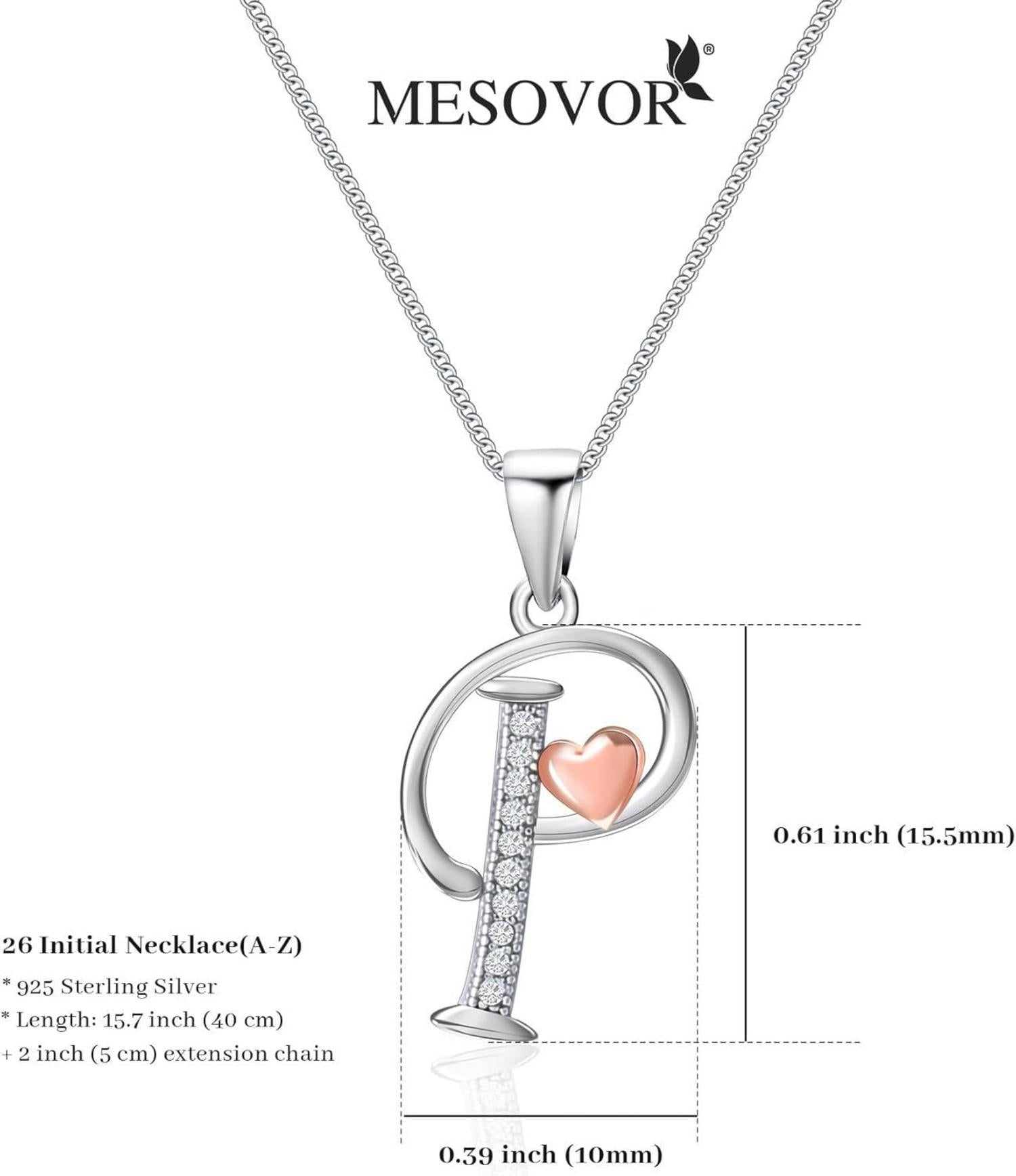 Initiale Kette Silber 925 mit Zirkonia Damen Mädchen