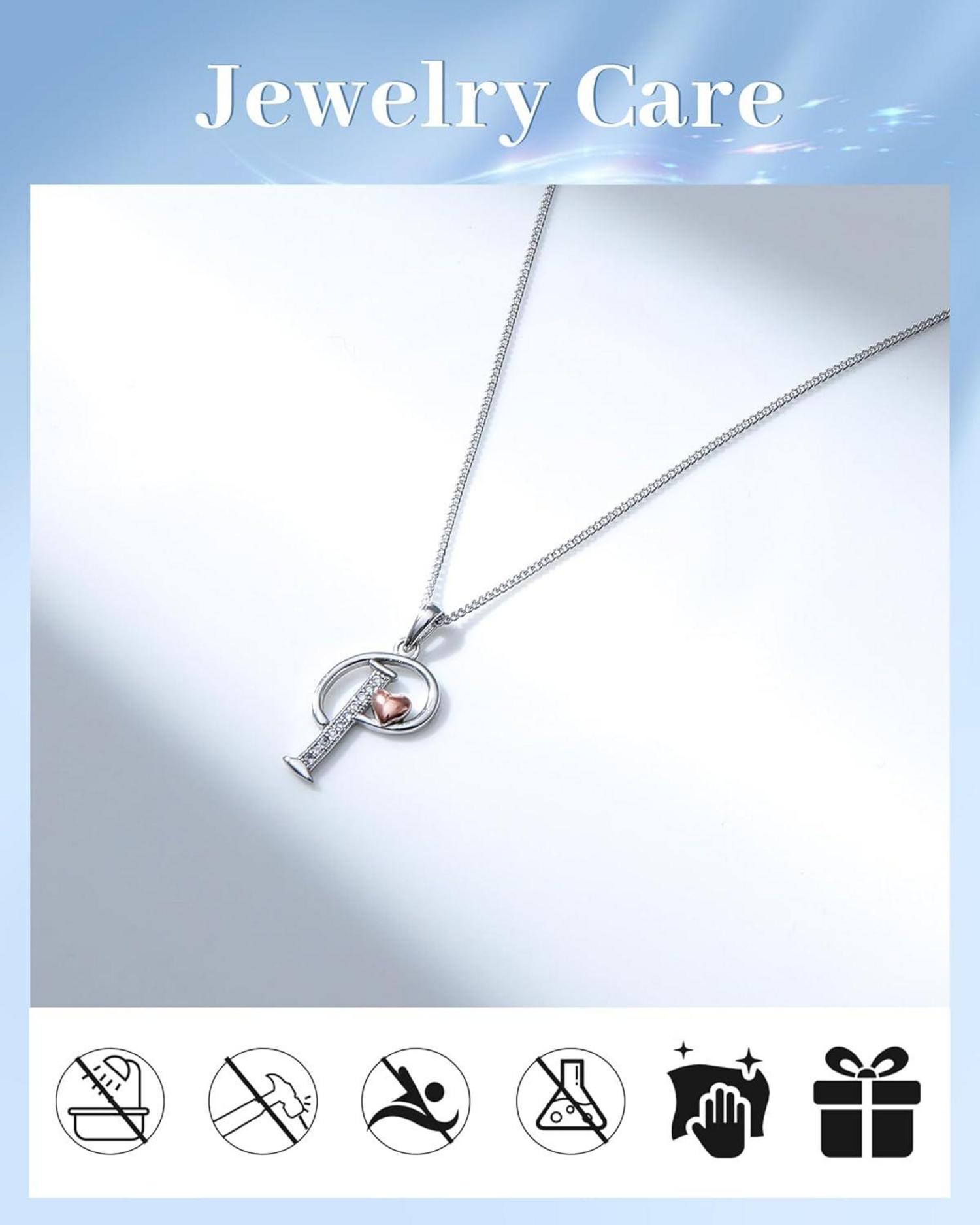 Initiale Kette Silber 925 Zirkonia Buchstabe Halskette 91692666