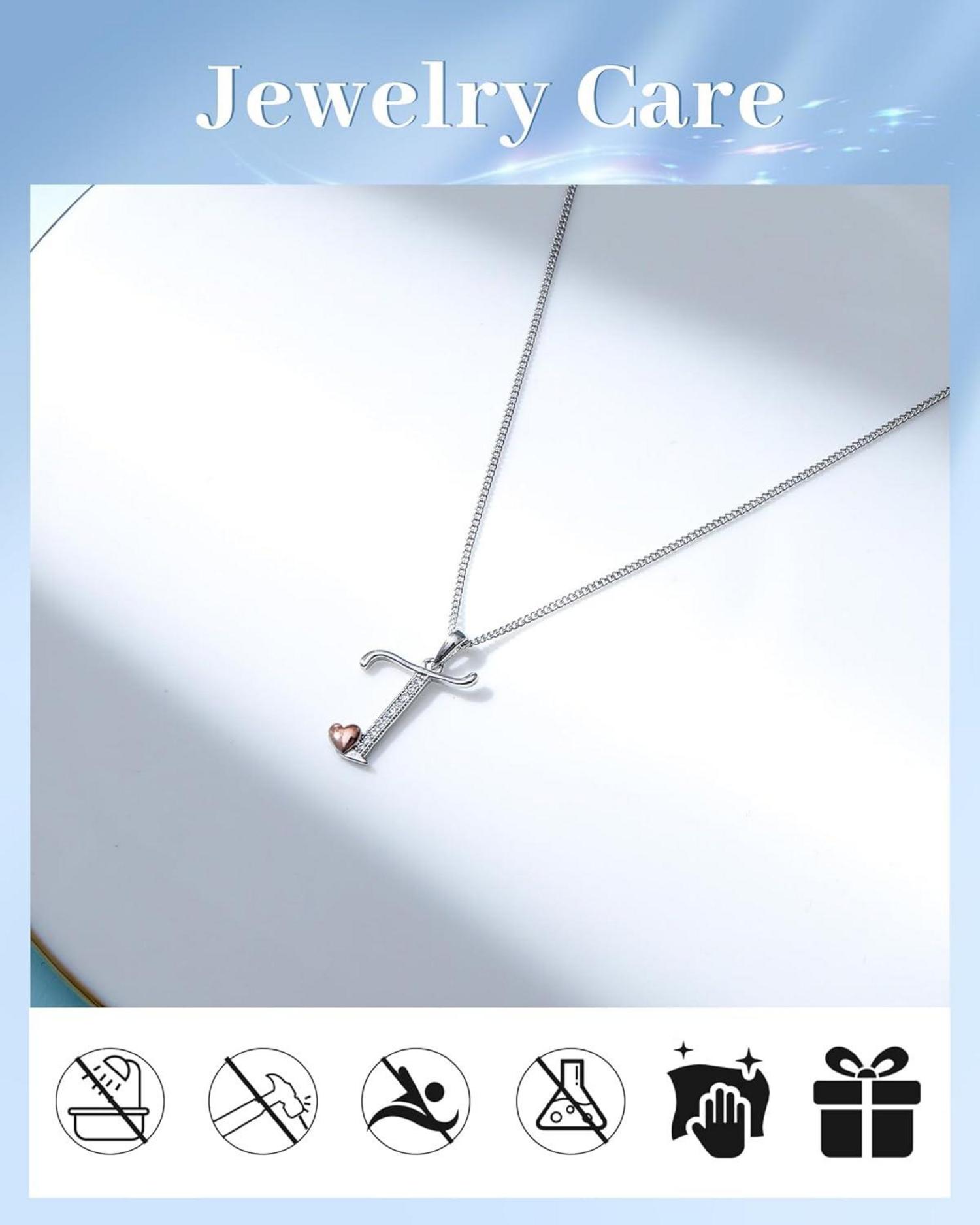 Initialen-Halskette 925 Silber Zirkonia Damen Mädchen Geschenk