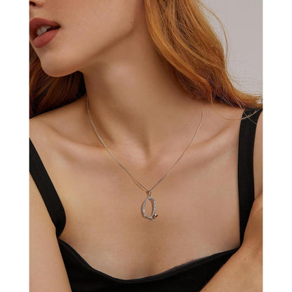 Initiale Kette Silber 925 mit Zirkonia, Buchstabe