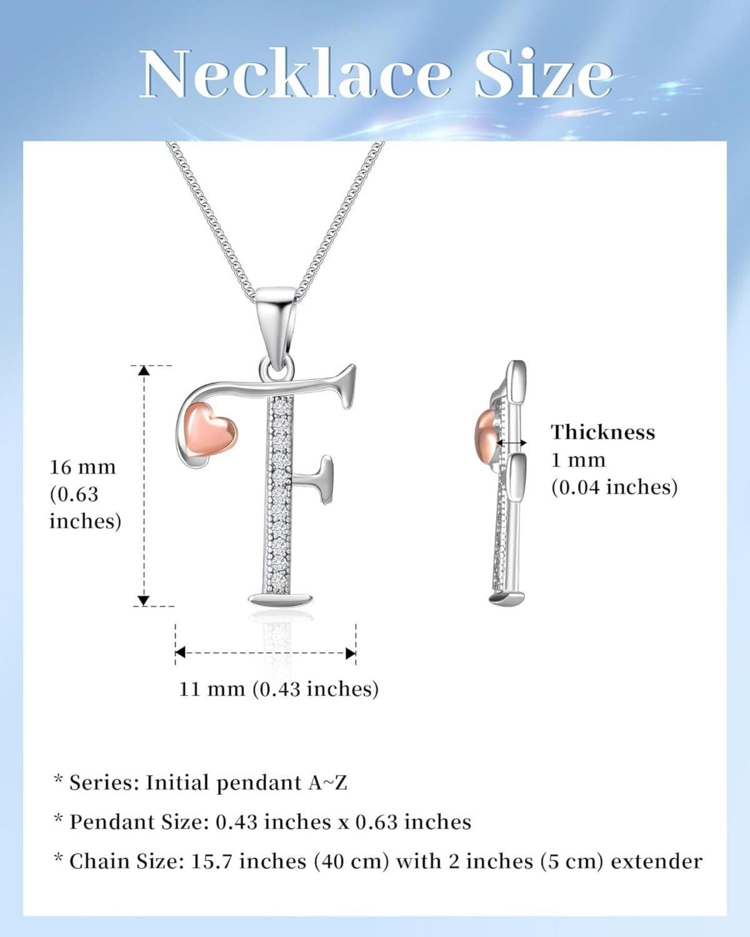 Initiale Buchstaben Halskette 925 Silber Zirkonia Damen