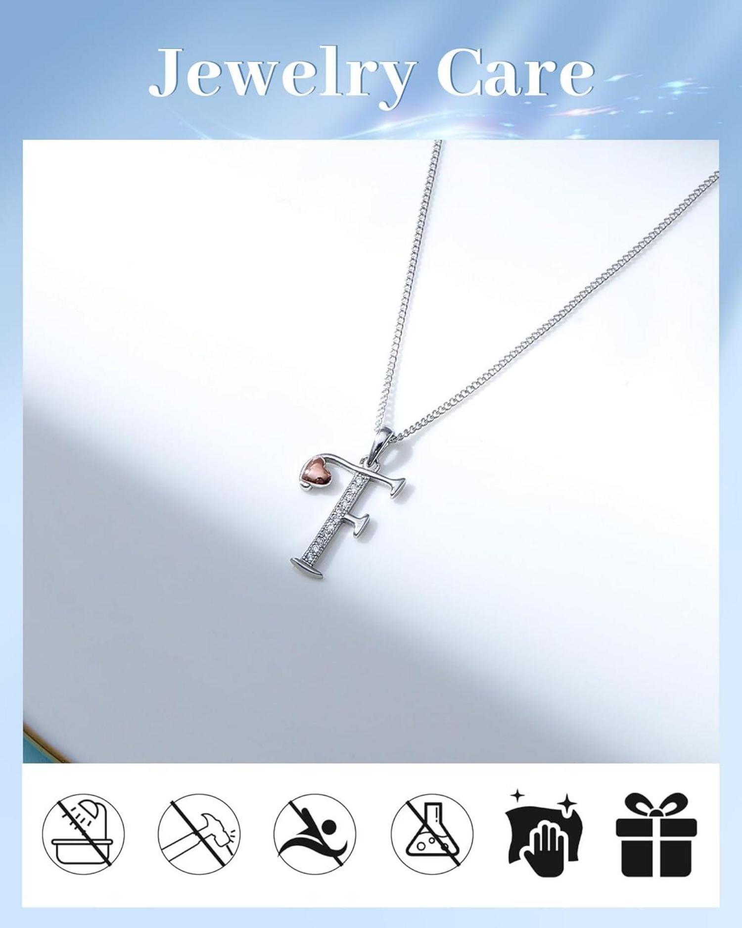 Initiale Kette 925 Silber Zirkonia Initialen-Halskette für Damen