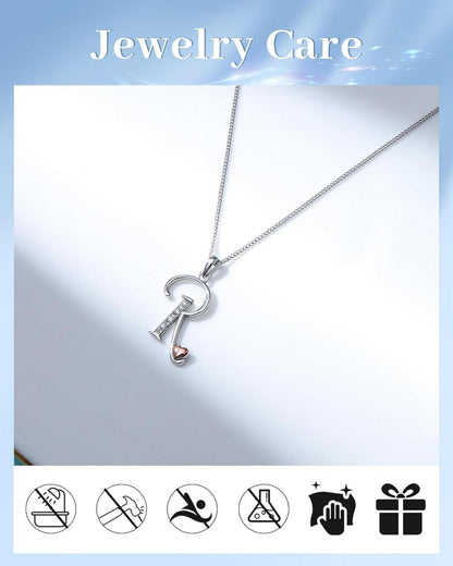 Initialen Kette 925 Silber Zirkonia Damen Mädchen Geschenke