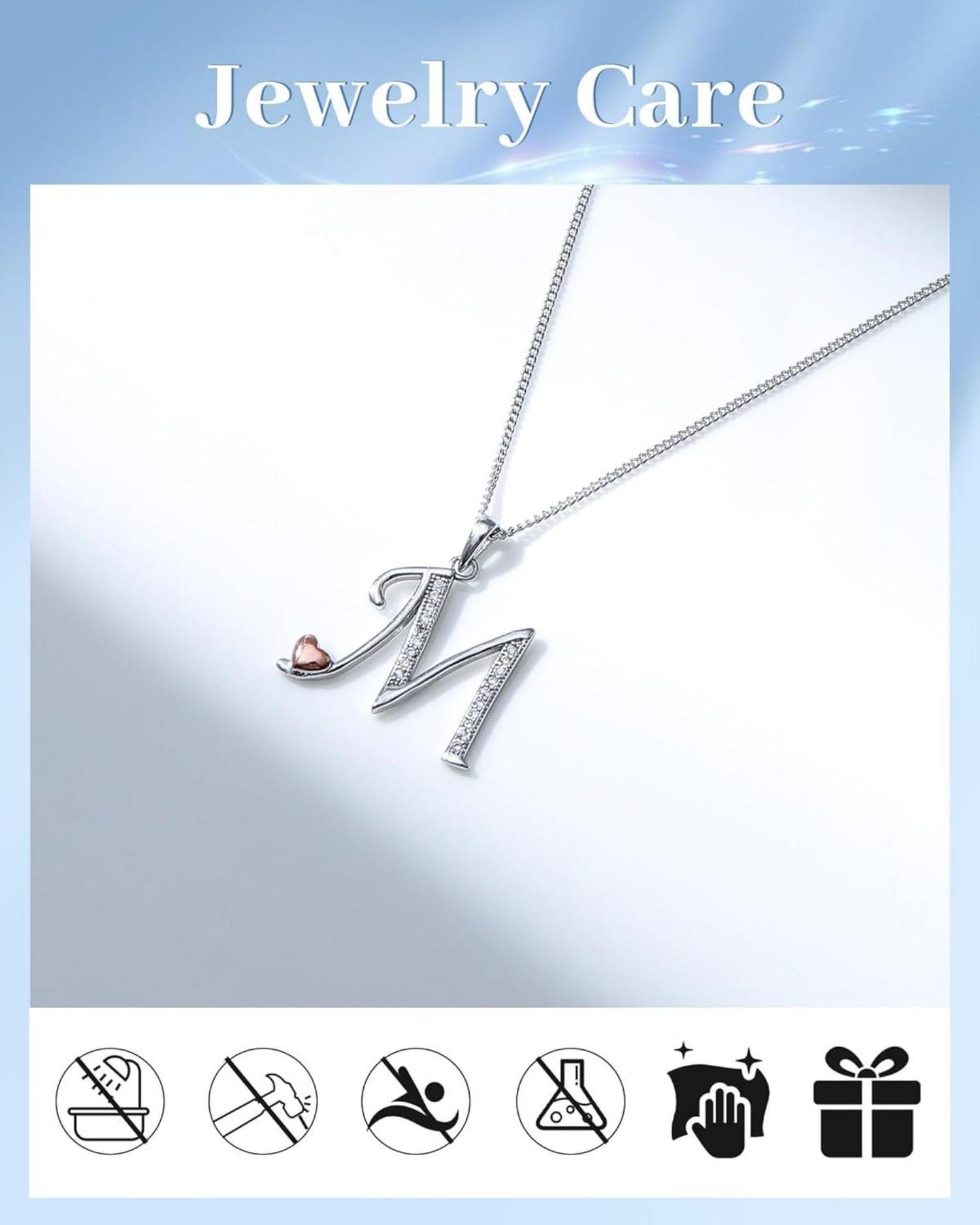 Initialen-Halskette Sterling Silber 925 Zirkonia Schmuck Damen Mädchen