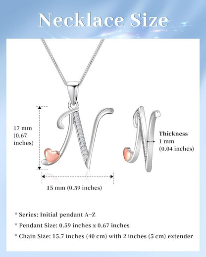 Initialen-Halskette Silber 925 Zirkonia