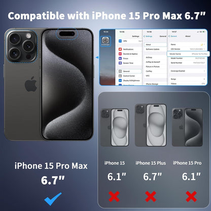 iPhone 15 Pro Max Hülle mit MagSafe, Kameraschutz, Dunkel Blau