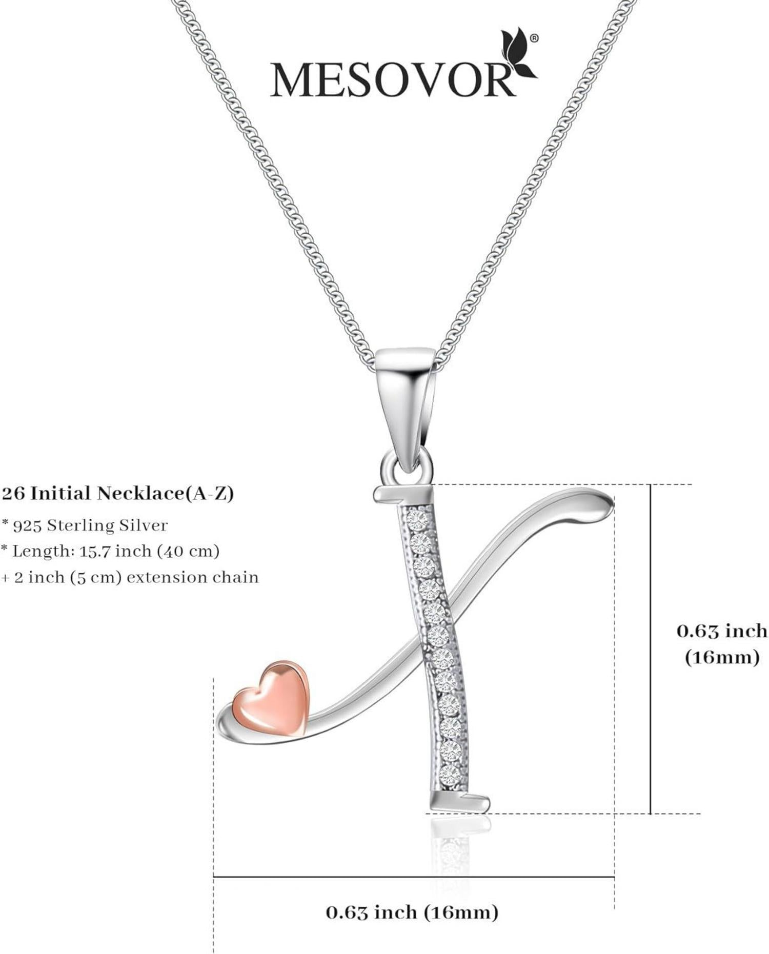 Initiale Kette Silber 925 mit Zirkonia Damen Mädchen