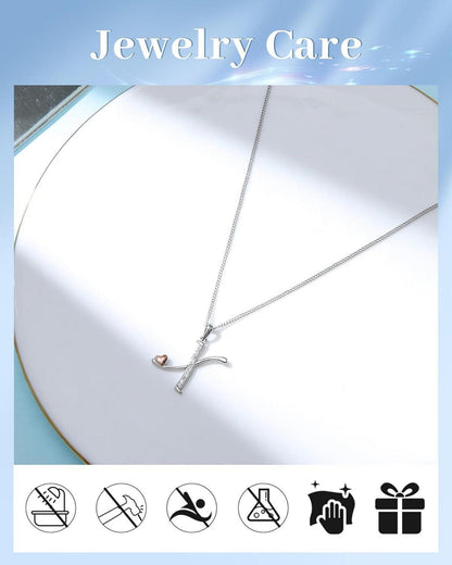 Initiale Kette Silber 925 Zirkonia Schmuck Damen Mädchen